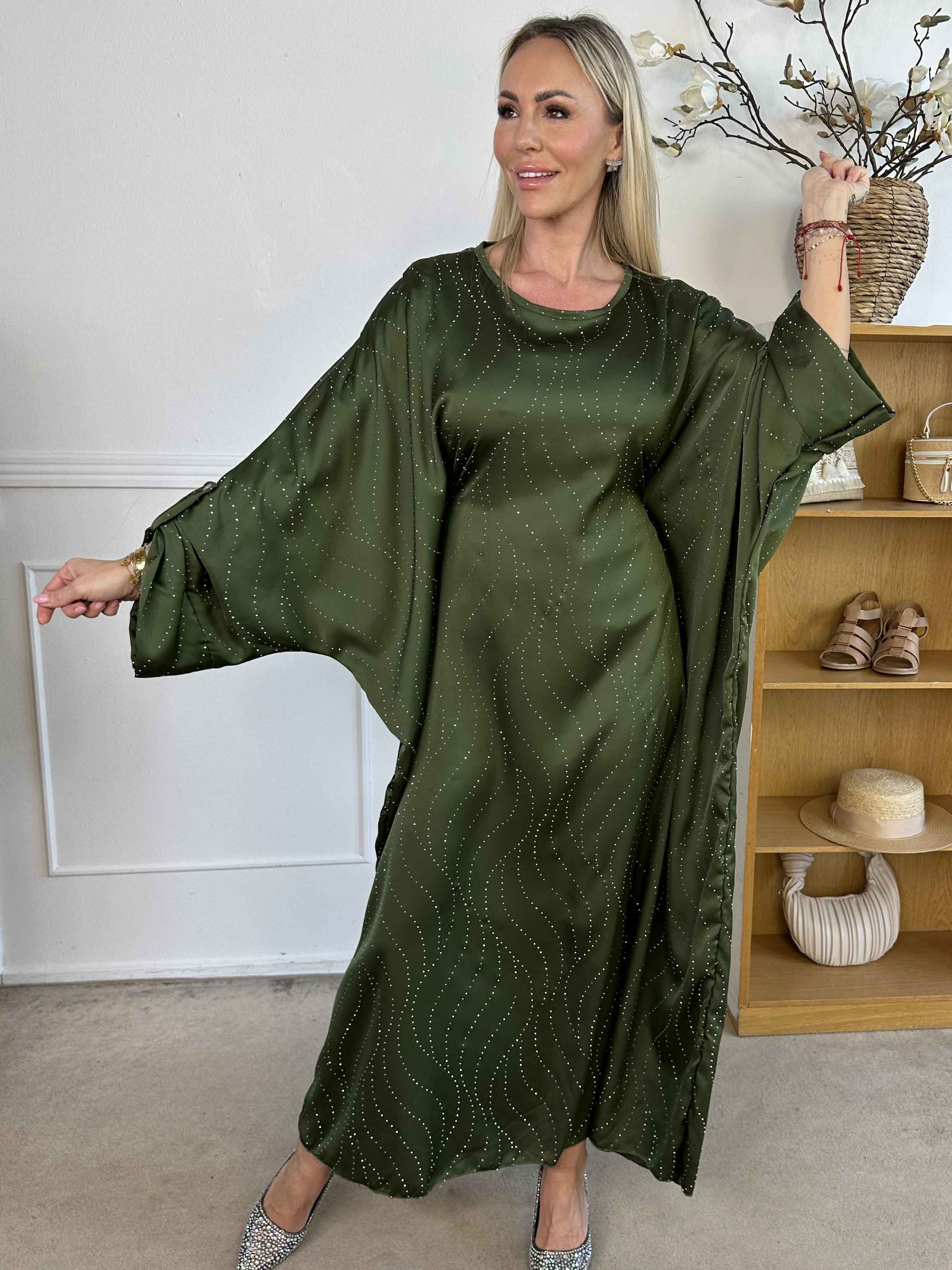 Winnie - Lång elegant tunikaklänning med strass